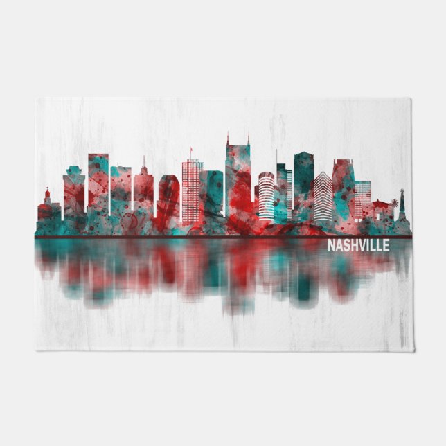 Felpudo Nashville Tennessee Skyline (Anverso)