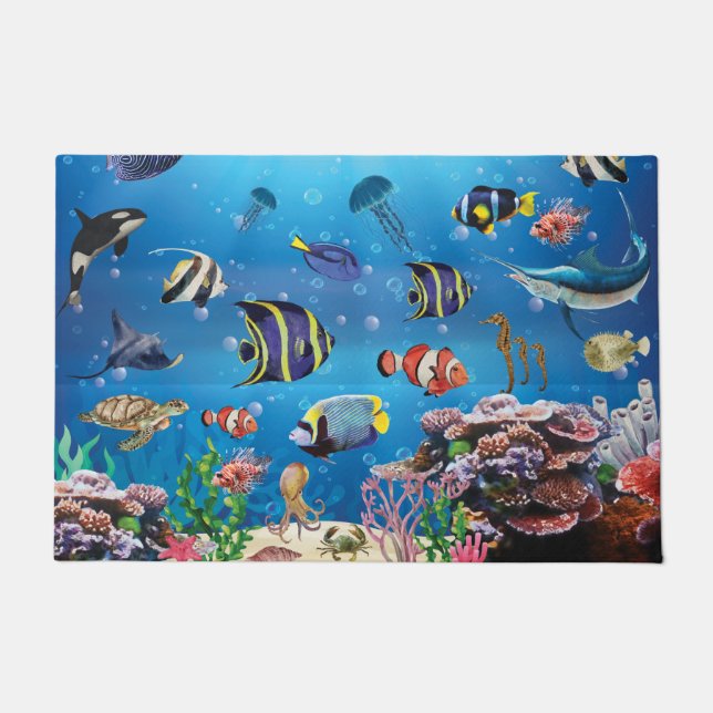 Felpudo Natación de peces tropicales (Anverso)