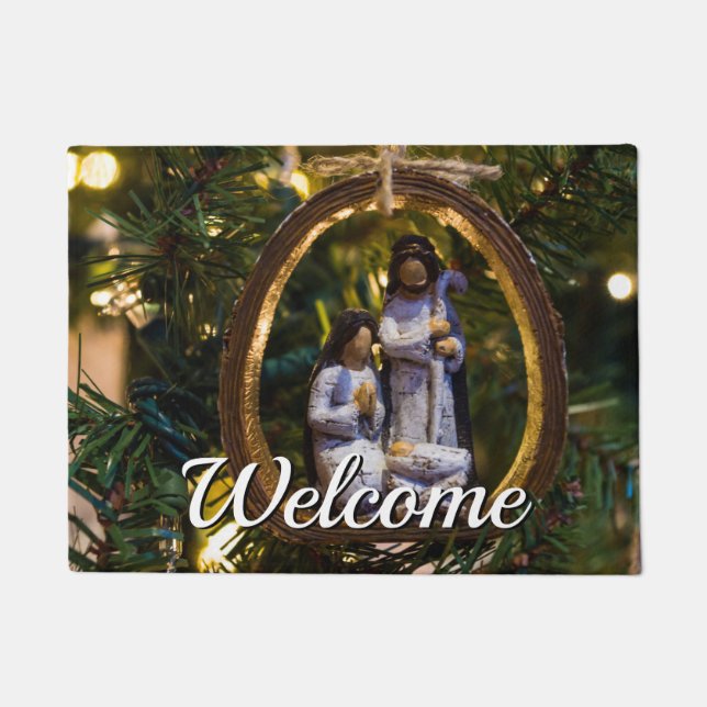 Felpudo Nativity Ornament Welcome Doormat (Anverso)
