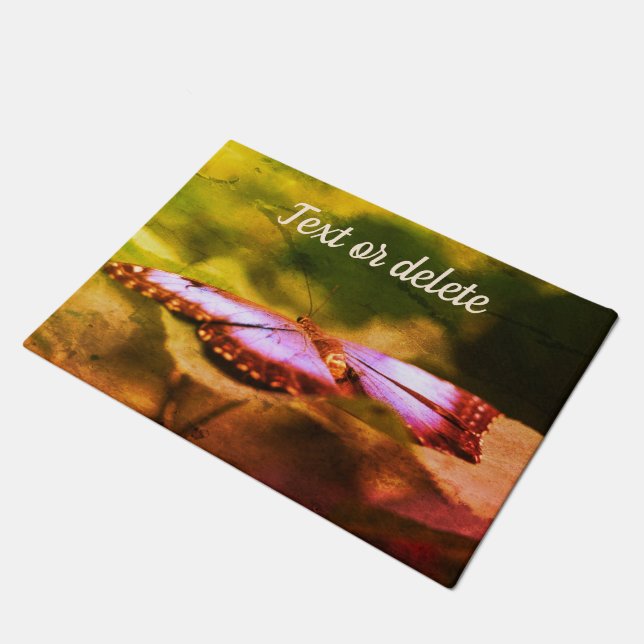 Felpudo Naturaleza de la mariposa azul Resumen personaliza (Angular)