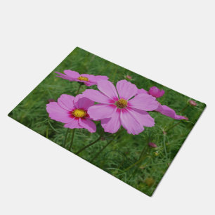 Felpudo Naturaleza de las flores de cosmos rosadas