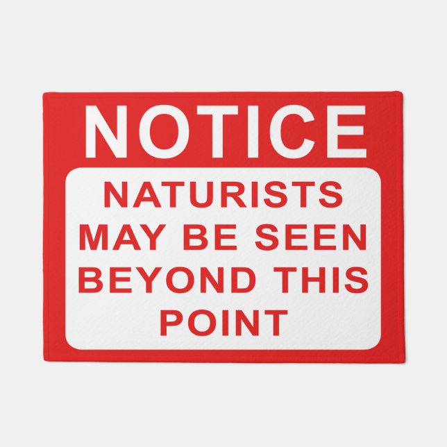 Felpudo Naturista - Aviso de signos de advertencia (Anverso)