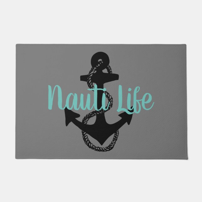 Felpudo NAUTI LIFE náutico lindo con ancla | ALFOMBRILLA D (Anverso)