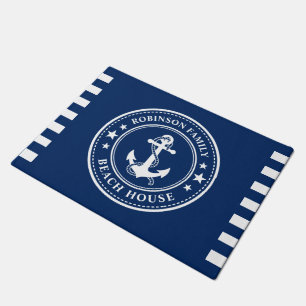 Felpudo Nautical Anchor Stars Nombre de familia Marina Cas