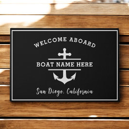 Felpudo Nautical Anchor Welcome Aboard Personalized