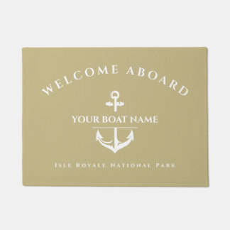 Felpudo Nautical Personalizado Nautical Boat Name Anchor N
