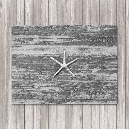 Felpudo Nautical Starfish Weathered Driftwood Watercolor