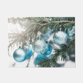 Felpudo Navidad azul