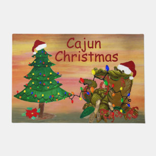 Felpudo Navidad cajún en el bayou