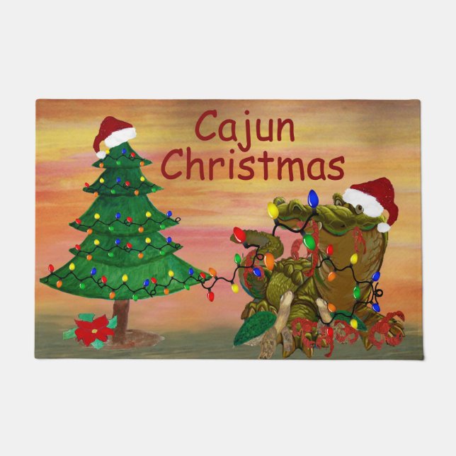 Felpudo Navidad cajún en el bayou (Anverso)