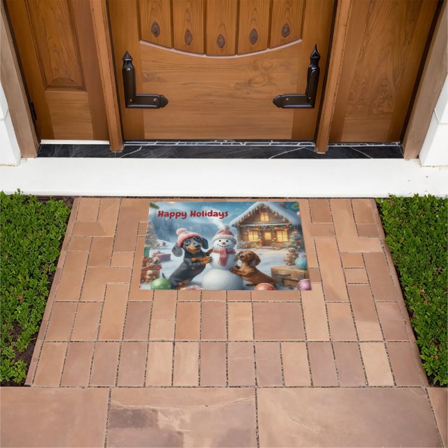 Felpudo Navidad caprichosa de Dachshund  (Exterior)