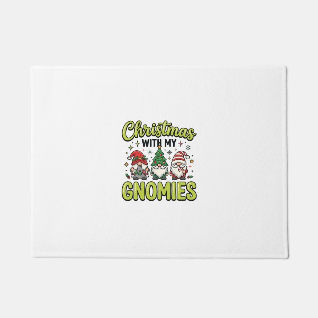 Felpudo Navidad Con Mi Diseño De Gnomos Gnome (Anverso)