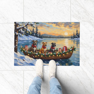 Felpudo Navidad de barco de Pitbull