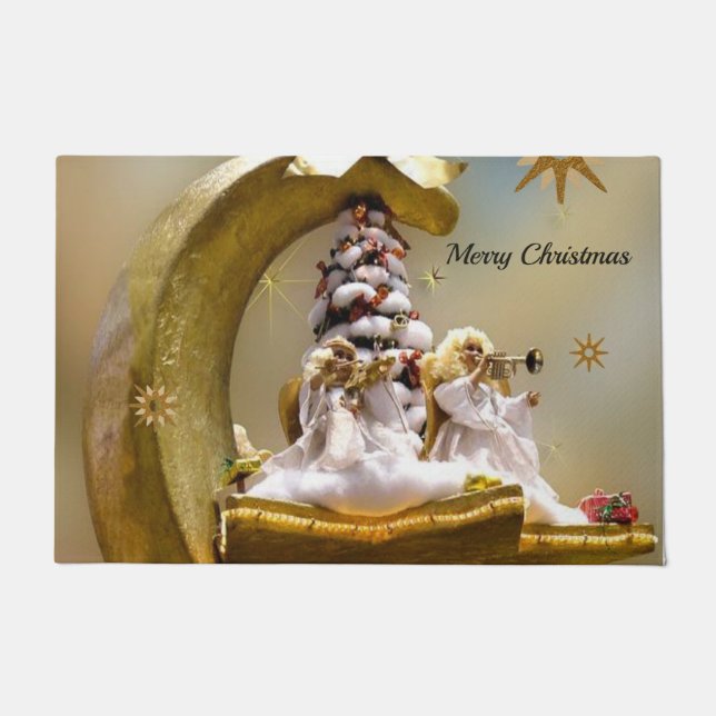 Felpudo Navidad Door Mat, Ángel (Anverso)