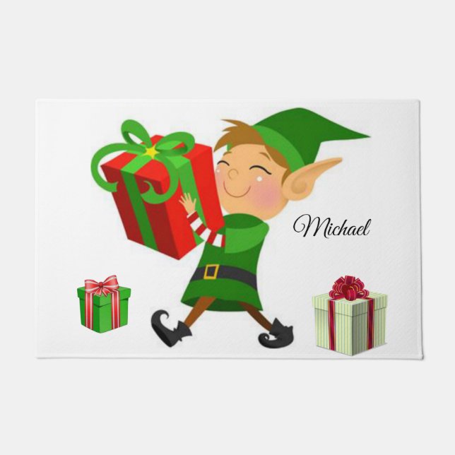 Felpudo Navidad Door Mat, Elf (Anverso)