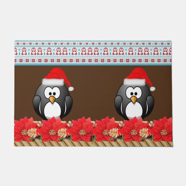 Felpudo Navidad Door Mat, Pingüino (Anverso)