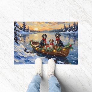 Felpudo Navidad en Barco de Treeing Walker Coonhound Fiest