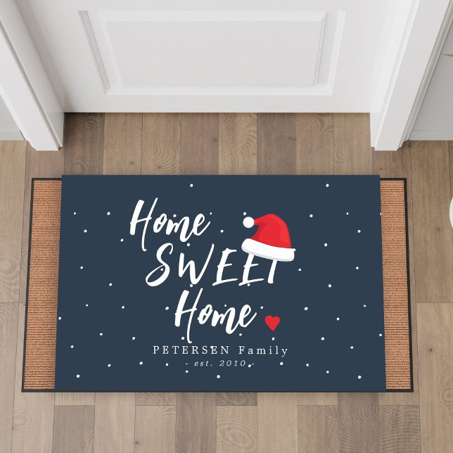 Felpudo Navidad hogar dulce hogar apellido (Subido por el creador)