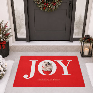 Felpudo Navidad personalizada con foto de mascota moderna