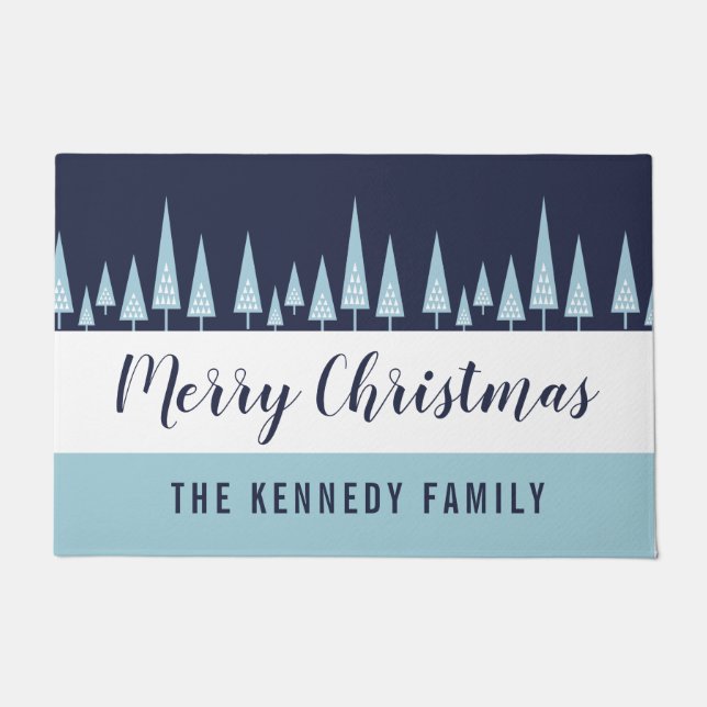 Felpudo Navidad personalizado moderno (Anverso)