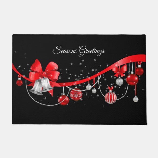 Felpudo Navidad Puerta Mat, Seasons Greetings (Anverso)