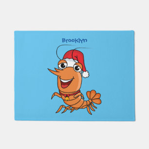 Felpudo Navidades alegres, camarones, personalizado ilustr