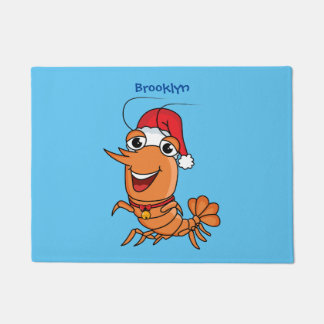 Felpudo Navidades alegres, camarones, personalizado ilustr