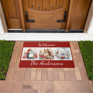 Felpudo Navidades Animales Pingüino Oso Polar Añadir Nombr