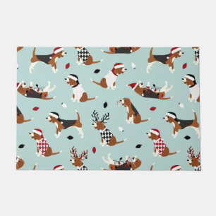 Felpudo Navidades Beagles Blue Doormat