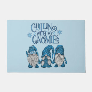 Felpudo Navidades Blue Winter Trio Chillin Con Mis Gnomies
