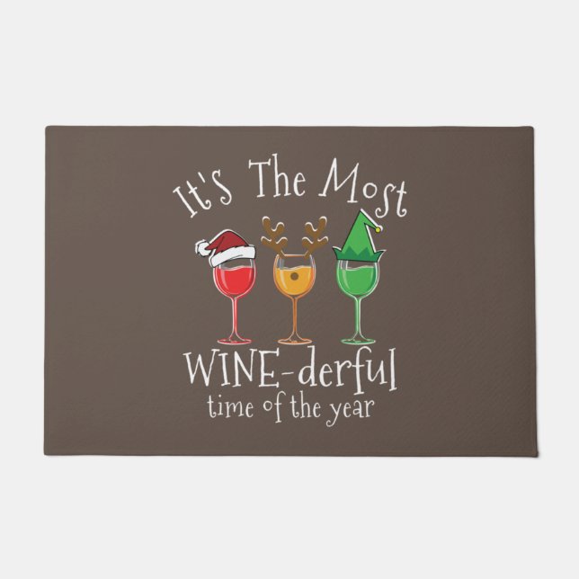 Felpudo Navidades borrachos con camiseta navideña con alco (Anverso)