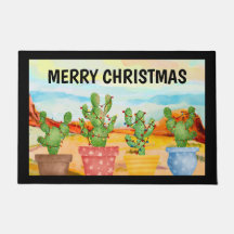 Navidades cactus doormats