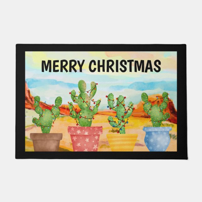 Felpudo Navidades cactus doormats (Anverso)