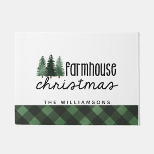 Felpudo Navidades campesinos País Plaid Familia Nombre Mad