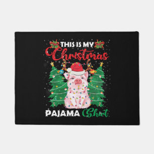 Felpudo Navidades Cerdo Pajama Camiseta Rosa