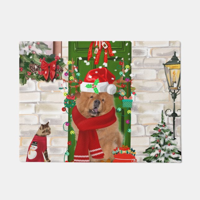 Felpudo Navidades Chow Chow Dog (Anverso)