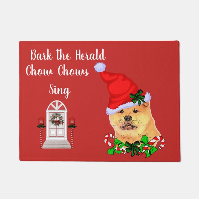 Felpudo Navidades Chow Chow Door Mat (Anverso)