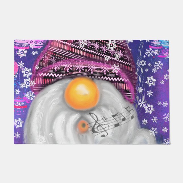 Felpudo Navidades con Gnome del canto feliz (Anverso)