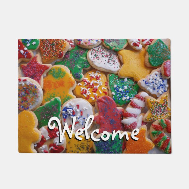 Felpudo Navidades Cookies En Coloridas Vacaciones (Anverso)