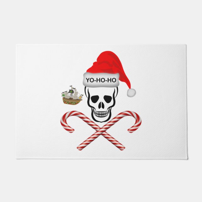Felpudo Navidades, cráneo pirata (Anverso)