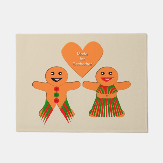 Felpudo Navidades Cuidados Gingerbread Pareja (Anverso)