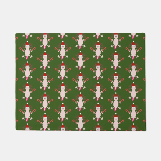 Felpudo Navidades Cute Axolotl Patterl (Anverso)