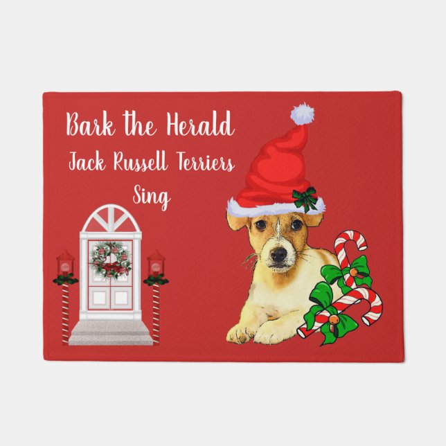 Felpudo Navidades Cute Jack Russell Terrier (Anverso)