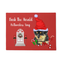 Navidades Cute Puppy Rottweiler Santa