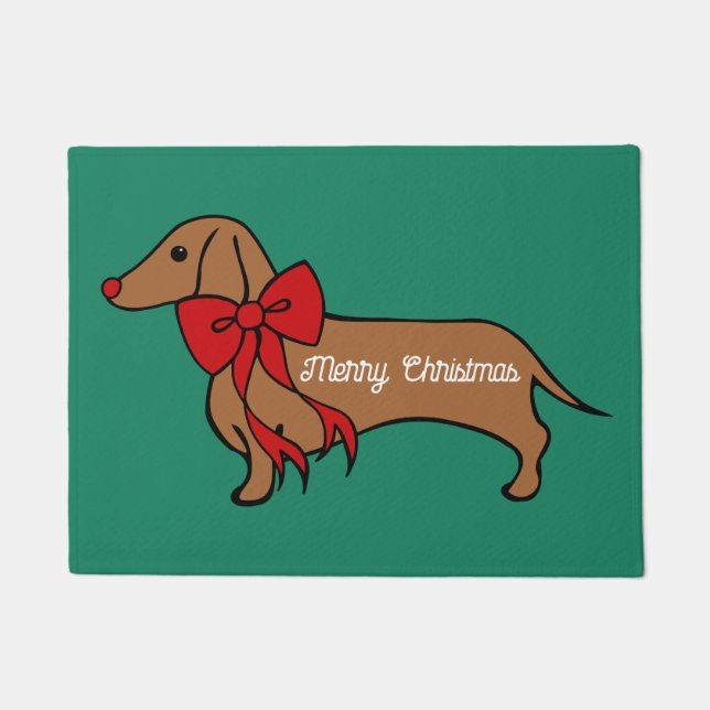 Felpudo Navidades Dachshund Puppy Doormat (Anverso)