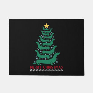 Felpudo Navidades Dachshund Tree Merry Xmas Doxie Dog Love