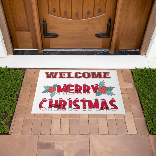 Felpudo Navidades dan la bienvenida a Doormat Rug (Exterior)