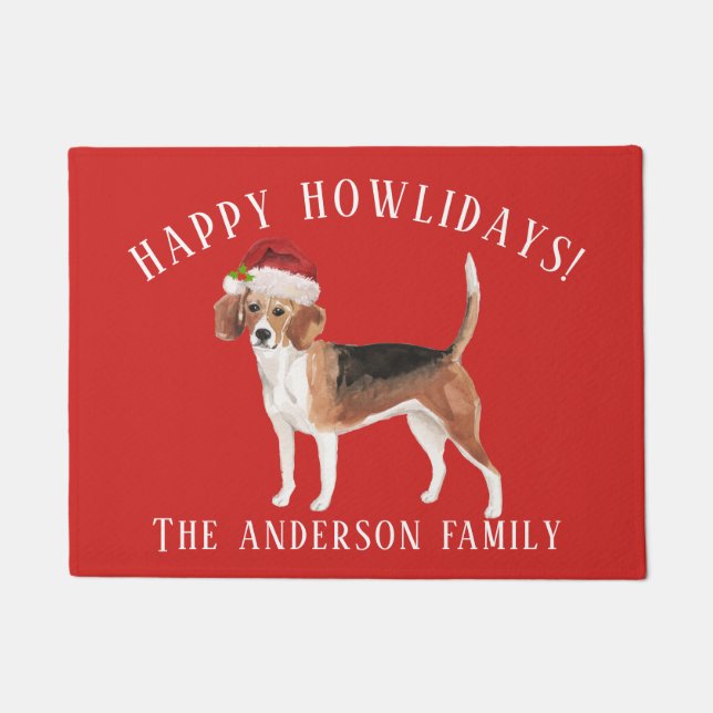 Felpudo Navidades de Beagle Happy Howlidays (Anverso)