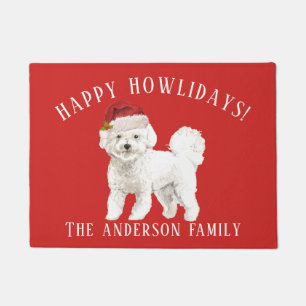 Felpudo Navidades de Bichon Frise Happy Howlidays