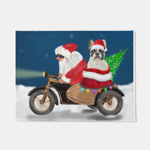 Felpudo Navidades de Bulldog de Francia Santa Claus